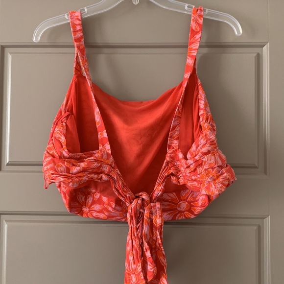 Free People Red Floral Crop Top - Picture 5 of 6